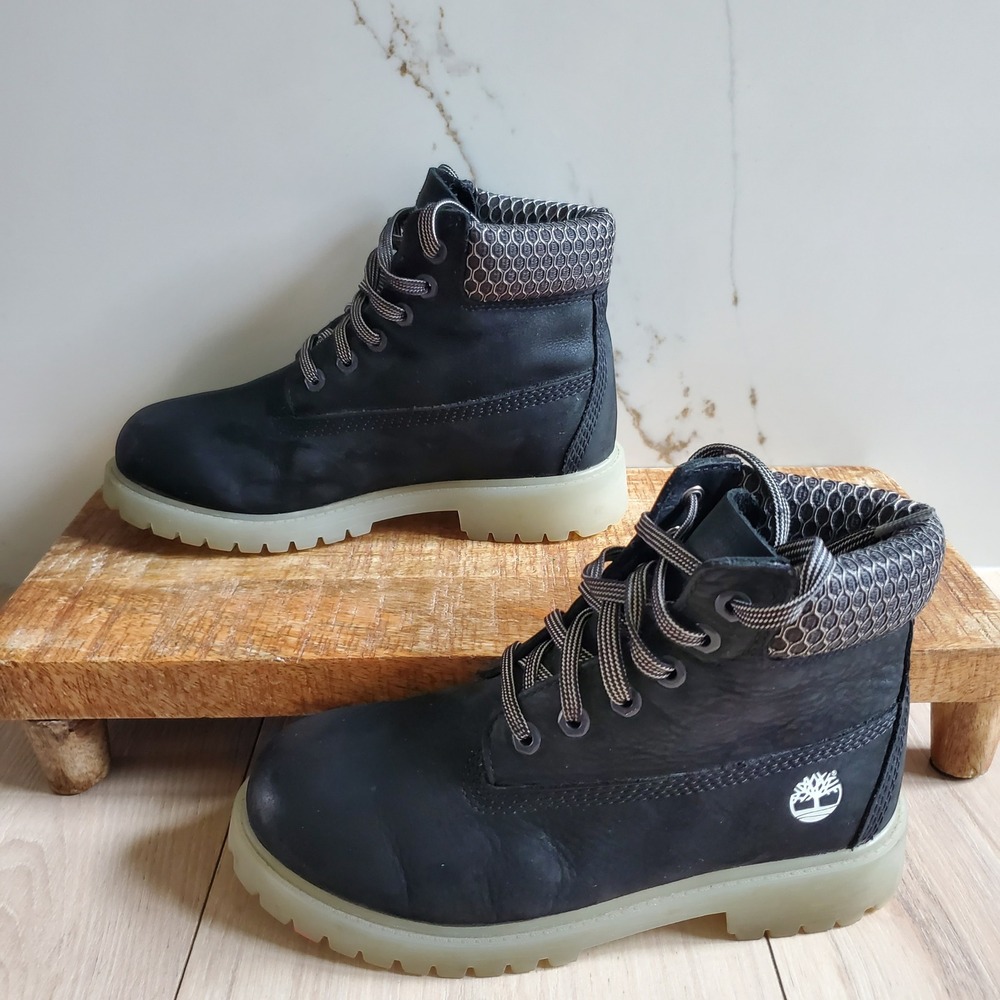 Timberland Boots Boys 2.5 Black Leather 6 Inch Premium Waterproof TB0A2CTGEQ4